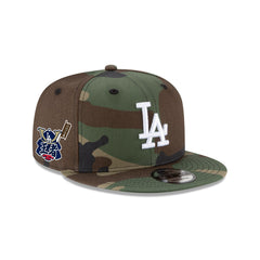 Los Angeles Dodgers 2025 World Series Champions Samurai Patch Camo 9FIFTY Snapback Hat