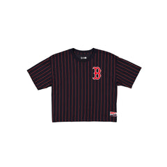Boston Red Sox Throwback Women's Cropped Pinstripe T-Shirt