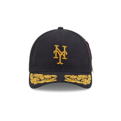 Alpha Industries x New York Mets Black 9FORTY M-Crown A-Frame Snapback Hat