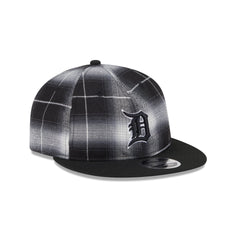 Detroit Tigers Black and White Plaid Retro Crown 9FIFTY Snapback Hat