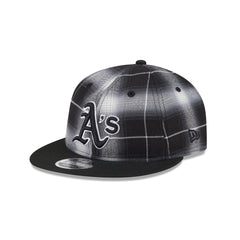 Athletics Black and White Plaid Retro Crown 9FIFTY Snapback Hat