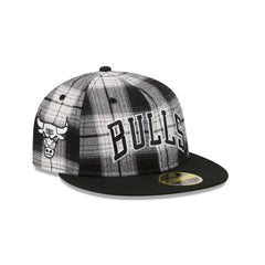 Chicago Bulls Grunge Plaid Retro Crown 59FIFTY Fitted Hat