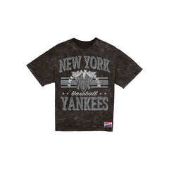 New York Yankees Throwback Vintage Wash Women's Black T-Shirt