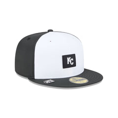 Kansas City Royals 2026 Clubhouse Black & White 59FIFTY Fitted Hat
