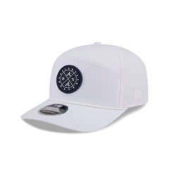 Atlanta Braves Circle Logo White Split Panel 9SEVENTY Stretch-Snap Hat