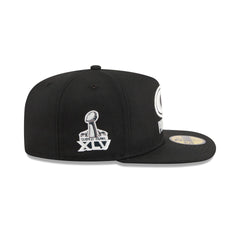 Just Caps Chiseled Logo Green Bay Packers 59FIFTY A-Frame Fitted Hat
