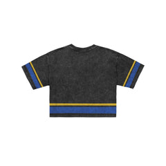 Golden State Warriors Women's Vintage Stripe Cropped T-Shirt