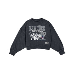 New York Yankees Women's Throwback Cropped Washed Crewneck