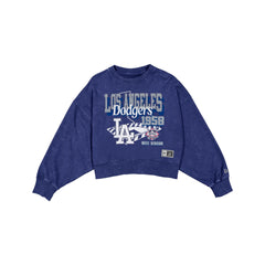 Los Angeles Dodgers Women's Throwback Cropped Washed Crewneck