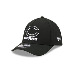 Chicago Bears Poly Black & White 39THIRTY M-Crown A-Frame Stretch Fit Hat