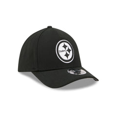 Pittsburgh Steelers Poly Black & White 39THIRTY M-Crown A-Frame Stretch Fit Hat