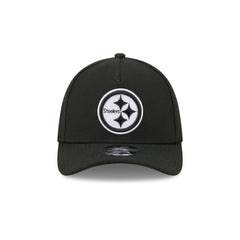 Pittsburgh Steelers Poly Black & White 39THIRTY M-Crown A-Frame Stretch Fit Hat