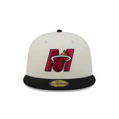 Miami Heat Deceptor Chrome White 59FIFTY Fitted Hat