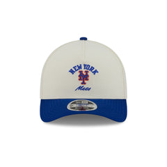 New York Mets Arched Graphic Chrome White 9FORTY M-Crown A-Frame Snapback Hat