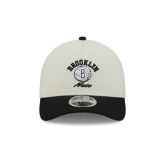Brooklyn Nets Arched Graphic Chrome White 9FORTY M-Crown A-Frame Snapback Hat