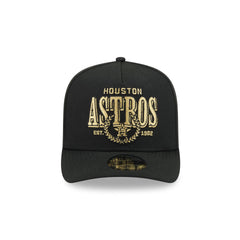 Houston Astros Gold Laurel Black 9FIFTY A-Frame Snapback Hat