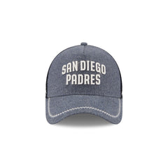 San Diego Padres Navy Brushed Chambray 9FORTY A-Frame Trucker Hat