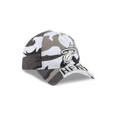 Miami Heat Washed Camo 9FORTY A-Frame Unstructured Cut-Off Visor Snapback Hat