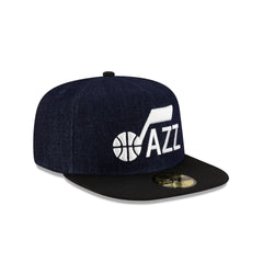 Utah Jazz Navy Denim 59FIFTY A-Frame Fitted Hat