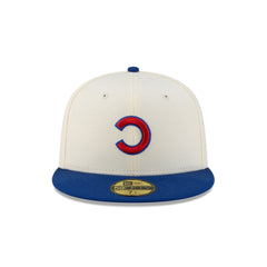 Chicago Cubs Upside Down Logo Chrome 59FIFTY Fitted Hat