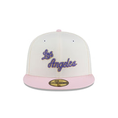 Just Caps Chrome Pink Los Angeles Lakers 59FIFTY Fitted Hat