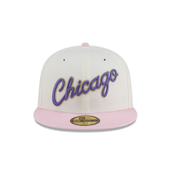 Just Caps Chrome Pink Chicago Bulls 59FIFTY Fitted Hat