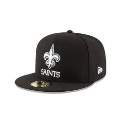 New Orleans Saints Black & White 59FIFTY Fitted Hat