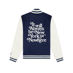New York or Nowhere x New York Yankees Navy Motto Varsity Jacket