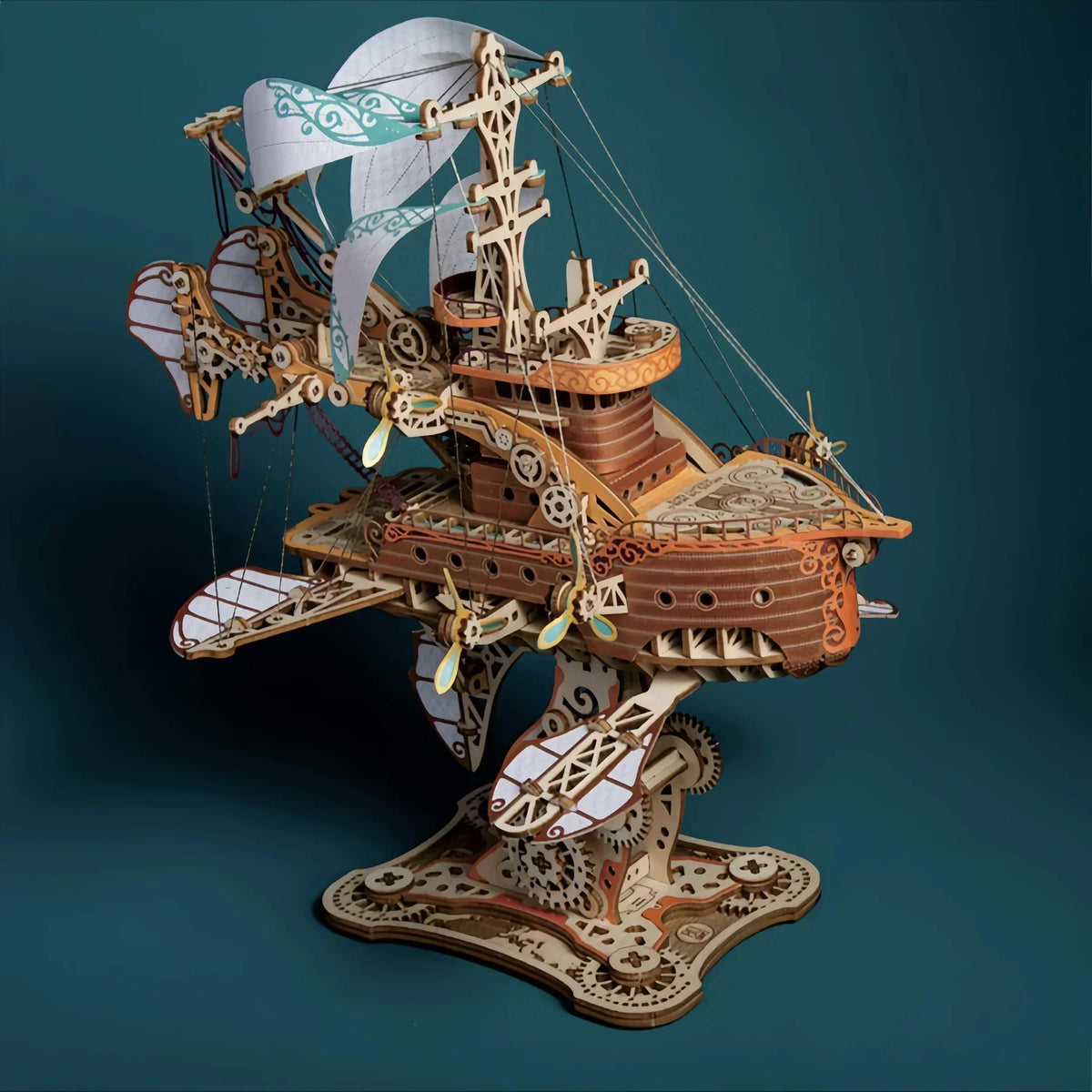 Handcrafted Masterpiece Fantasy Airships – DIY Wooden 3D Model Kit