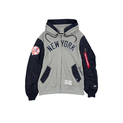 Alpha Industries x New York Yankees Gray MA-1 Full Zip Fleece Jacket