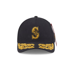 Alpha Industries x Seattle Mariners Black 9FORTY M-Crown A-Frame Snapback Hat