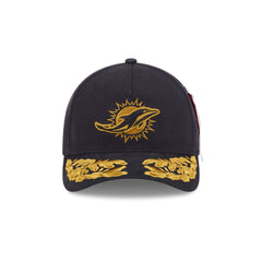 Alpha Industries x Miami Dolphins Black 9FORTY M-Crown A-Frame Snapback Hat