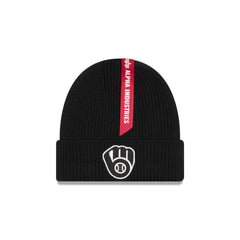 Alpha Industries x Milwaukee Brewers Black Cuff Knit Hat