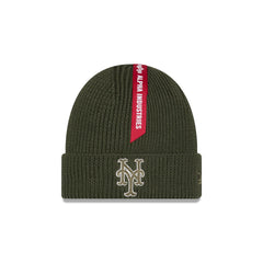 Alpha Industries x New York Mets Olive Green Cuff Knit Hat