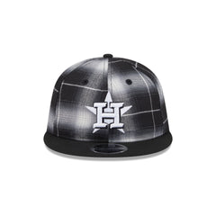 Houston Astros Black and White Plaid Retro Crown 9FIFTY Snapback Hat