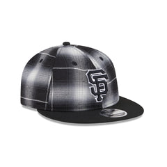 San Francisco Giants Black and White Plaid Retro Crown 9FIFTY Snapback Hat