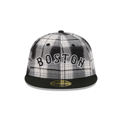 Boston Red Sox Grunge Plaid Retro Crown 59FIFTY Fitted Hat