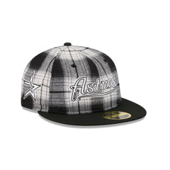 Houston Astros Grunge Plaid Retro Crown 59FIFTY Fitted Hat