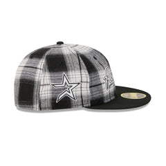 Houston Astros Grunge Plaid Retro Crown 59FIFTY Fitted Hat