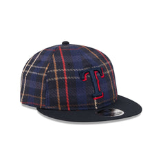 Texas Rangers Grunge Plaid Retro Crown 9FIFTY Adjustable Hat