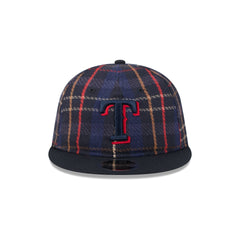 Texas Rangers Grunge Plaid Retro Crown 9FIFTY Adjustable Hat