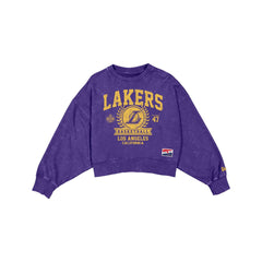 Los Angeles Lakers Throwback Women's Boxy Crewneck