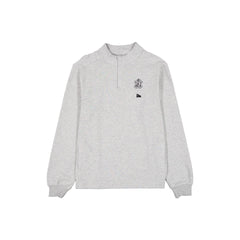 New York Yankees Logo Essentials Heather Gray Quarter Zip