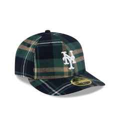 New York Mets Dark Green Check Low Profile 59FIFTY Fitted Hat