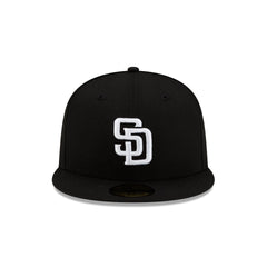 San Diego Padres Basic Black & White 59FIFTY Fitted Hat