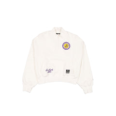 Los Angeles Lakers Women's Chrome White Quarter Zip