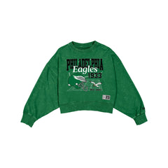 Philadelphia Eagles Women's Throwback Cropped Washed Crewneck