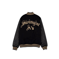 Athletics Gothic Lettering Black Wool Varsity Jacket