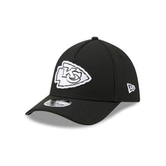 Kansas City Chiefs Poly Black & White 39THIRTY M-Crown A-Frame Stretch Fit Hat