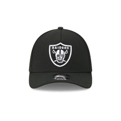 Las Vegas Raiders Poly Black & White 39THIRTY M-Crown A-Frame Stretch Fit Hat
